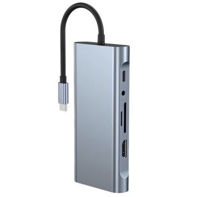 LAN+TYPE-C +SD CARD+USB*4+AUDIO+HDTV+VGA TYPE -C TO HDTV 11 IN 1