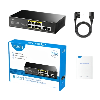 8 PORT GIGABIT PoE + SWITCH WITH 2 GIGABIT UPLINK PORTS GS1010P 2