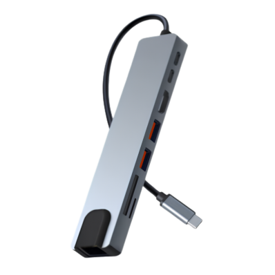 LAN+TYPE-C + SD CARD + USB3.0*2 +HDTV +VGA TYPE -C TO HDTV 8 IN 1